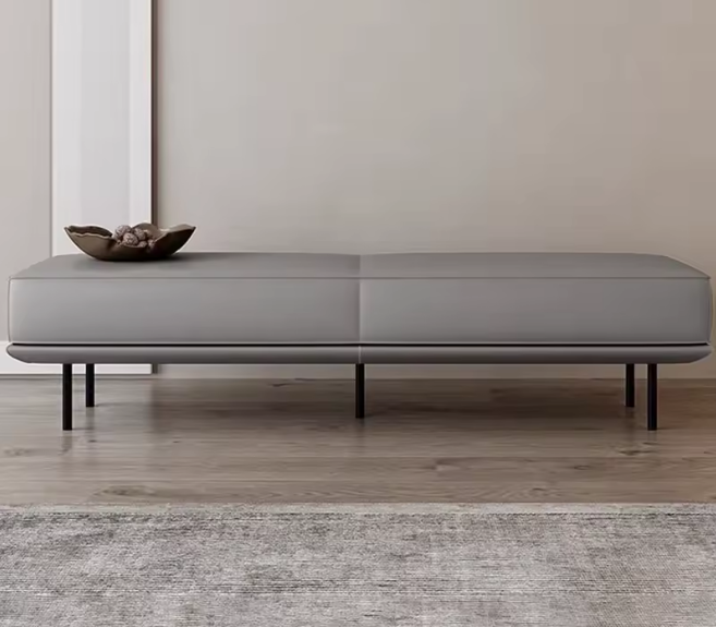 Luxury Rectangular Foot Stool | Modern Nordic Upholstered Bench for Living Room & Bedroom
