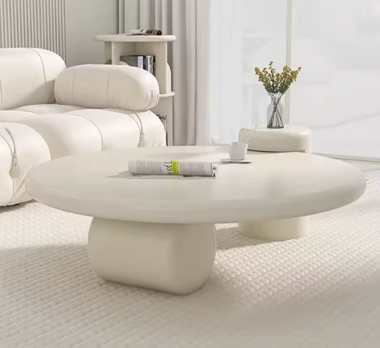 Modern Round Coffee Table | Nordic Luxury White Minimalist Living Room Table
