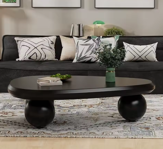 Cute Cloud Coffee Table | Modern Irregular Round Edge Tea Table for Living Room