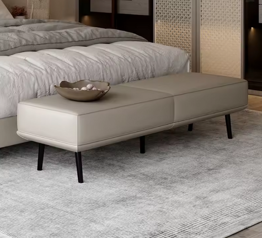 Luxury Rectangular Foot Stool | Modern Nordic Upholstered Bench for Living Room & Bedroom